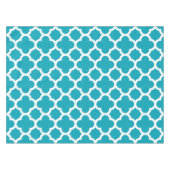 Aqua Blue Classic Quatrefoil Tablecloth Tafelkleed (Voorkant (Horizontaal))