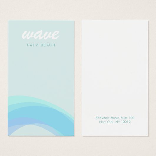Aqua Blue Coastal Ocean Wave Visitekaartje (Voorkant /achterkant)