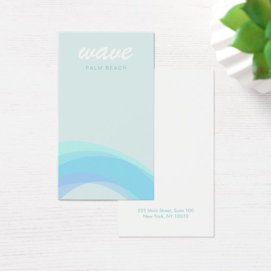Aqua Blue Coastal Ocean Wave Visitekaartje (Bureau)