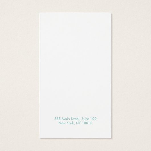 Aqua Blue Coastal Ocean Wave Visitekaartje (Achterkant)