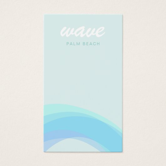 Aqua Blue Coastal Ocean Wave Visitekaartje (Voorkant)