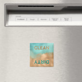 Aqua Blue Copper Folie Clean Dirty Dishwasmachine Magneet (Insitu (Vaatwasser))