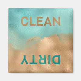 Aqua Blue Copper Folie Clean Dirty Dishwasmachine Magneet