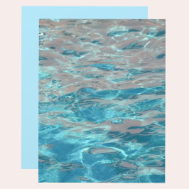 Aqua Blue Coral Marged Water Scrapbook Paper