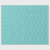 Aqua Blue Coral Reef Seahorse Gift Wrap Cadeaupapier (Vlak)
