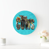 Aqua Blue Cows Afbeelding Logo met koeien,  Grote Klok (Huis)