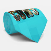 Aqua Blue Cows Logo With Cows, Stropdas (Opgerold)