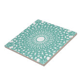 Aqua Blue Crochette Lace Tile Tegeltje (Zijkant)