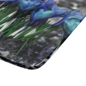 Aqua Blue Crocus Blooms Snijplank (Hoek)