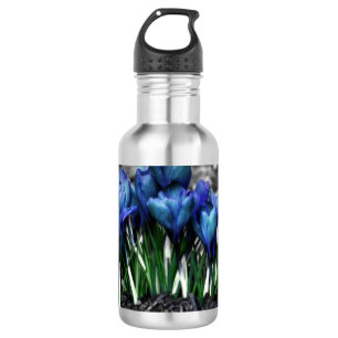 Aqua Blue Crocus Blooms Waterfles