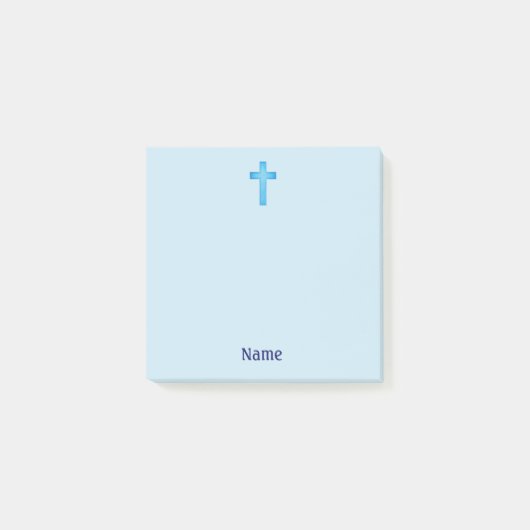 Aqua Blue Cross Faith Post It Note Pad (Voorkant)