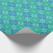 Aqua Blue Cross-Star-patroon Verpakkingspapier Cadeaupapier (Hoek)