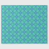 Aqua Blue Cross-Star-patroon Verpakkingspapier Cadeaupapier (Vlak)