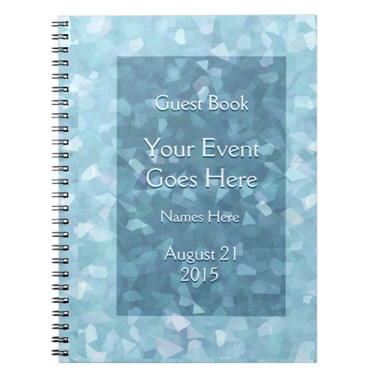 Aqua Blue Crystal Guest Book Notitieboek (Voorkant)