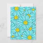 Aqua Blue Daisy Waterverf Abstract Patroon Kaart (Achterkant)