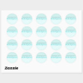 Aqua Blue Damask  Damask Trouwgunsten Ronde Sticker (Vel)
