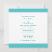 Aqua Blue Damask met gepersonaliseerd monogram Kaart (Achterkant)