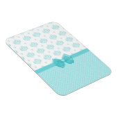Aqua Blue Damask met Turquoise Ribbon Magneet (Rechterzijde)