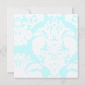 Aqua Blue Damask Wedding Uitnodiging (Achterkant)