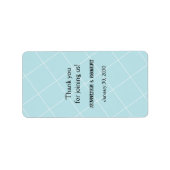Aqua Blue Diamond Bruiloft Lip Balm Label (Voorkant)