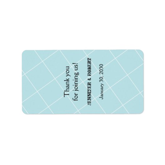 Aqua Blue Diamond Bruiloft Lip Balm Label (Voorkant)