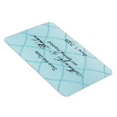 Aqua Blue Diamond Patroon Bruiloft Save the Date Magneet (Rechterzijde)