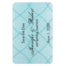 Aqua Blue Diamond Patroon Bruiloft Save the Date