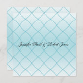 Aqua Blue Diamond Pattern Wedding Invitation Kaart (Voorkant / Achterkant)