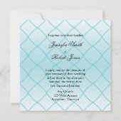 Aqua Blue Diamond Pattern Wedding Invitation Kaart (Achterkant)