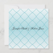 Aqua Blue Diamond Pattern Wedding Invitation Kaart (Voorkant)