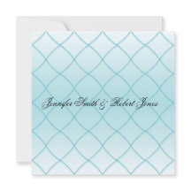 Aqua Blue Diamond Pattern Wedding Invitation