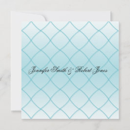 Aqua Blue Diamond Pattern Wedding Invitation Kaart