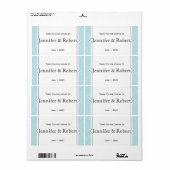 Aqua Blue Diamond Scallop Waterfles Label (Full Sheet)