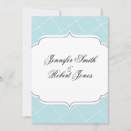 Aqua Blue Diamond Scallop Weddenschap Kaart