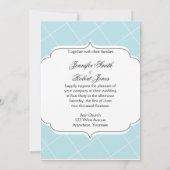 Aqua Blue Diamond Scallop Weddenschap Kaart (Achterkant)