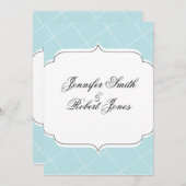 Aqua Blue Diamond Scallop Weddenschap Kaart (Voorkant / Achterkant)