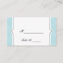 Aqua Blue Diamond Scallop Wedding Place Cards Plaatskaartje