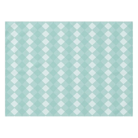Aqua Blue Diamonds Circuit Board Pattern Tafelkleed (Voorkant (Horizontaal))