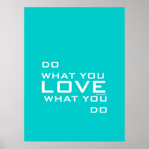 Aqua Blue doet wat je leuk vindt aan modern Word A Poster