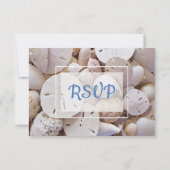 Aqua Blue Dollar Oceanic Wedding RSVP-kaart RSVP Kaartje (Achterkant)