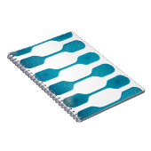 Aqua Blue Dot Grid Abstract Spiral Photo Notebook Notitieboek (Rechterzijde)