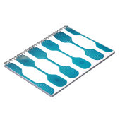 Aqua Blue Dot Grid Abstract Spiral Photo Notebook Notitieboek (Linkerzijde)