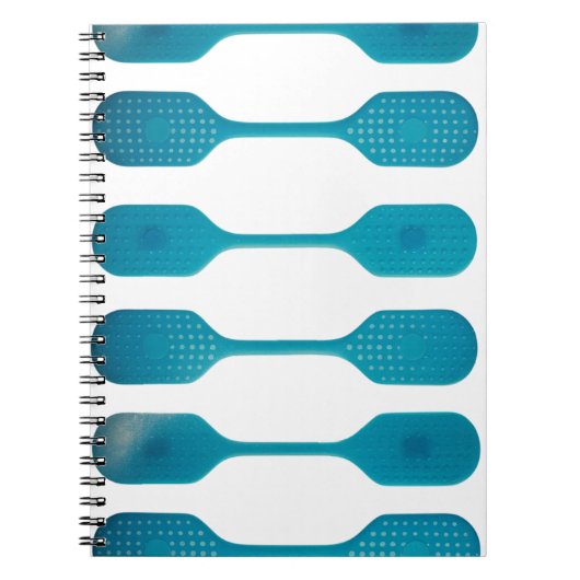 Aqua Blue Dot Grid Abstract Spiral Photo Notebook Notitieboek (Voorkant)