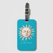 Aqua Blue droom Siciliaanse zon Bagagelabel (Voorkant (verticaal))