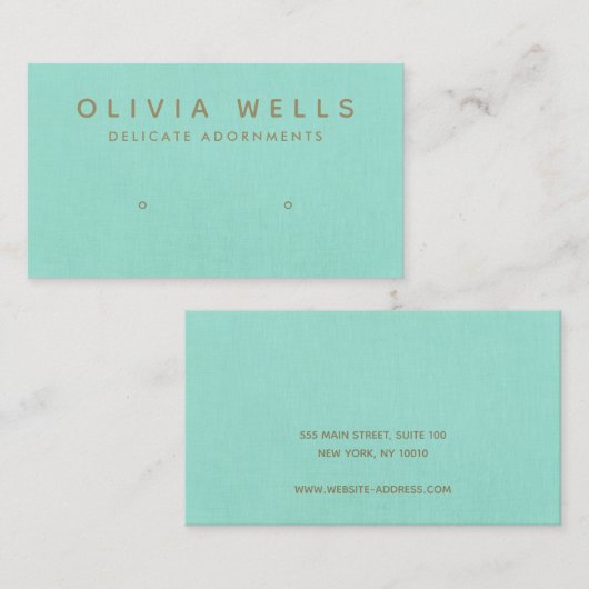 Aqua Blue Earring Display Visitekaartje (Voorkant / Achterkant)