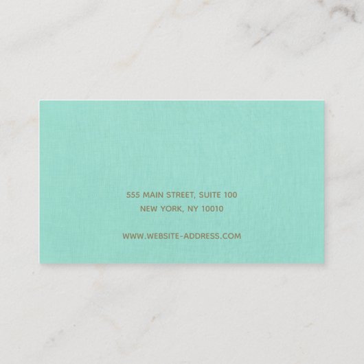 Aqua Blue Earring Display Visitekaartje (Achterkant)