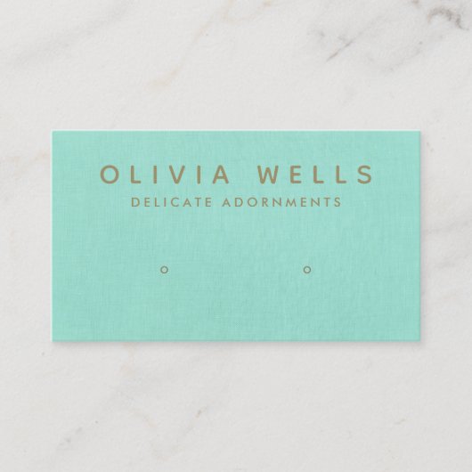 Aqua Blue Earring Display Visitekaartje (Voorkant)