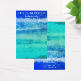 Aqua Blue Earring Ketting Jewelry Display Card Visitekaartje