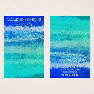 Aqua Blue Earring Ketting Jewelry Display Card Visitekaartje
