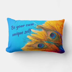 Aqua Blue Elegant Peacock Feather Kussen